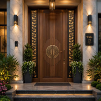 Portes en bois massif sculptées vintage, portes intérieures en bois faites à la main pour la décoration de villas de luxe
