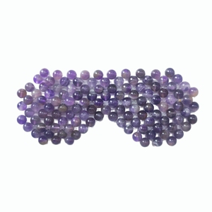 Factory Wholesale Mini Size Natural Amethyst Round Bead Eye Cover Cooling Crystal Eye Mask for Eye Massage - Product Image 4