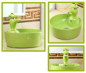 Lavabo de lavabo de navire rond de couleur rose Vente en gros bon marché Céramique Chine Lavabos de comptoir Armoire de lavage des <span class=keywords><strong>mains</strong></span> rose 10 ensembles - Product Image 6