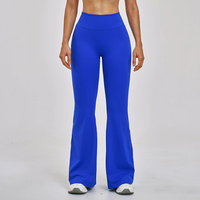 Pantalon évasé décontracté GM pour femme, taille haute brossée, coupe ajustée, extensible, idéal pour la course, le fitness et le yoga