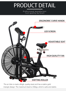 <span class=keywords><strong>Bicicleta</strong></span> de Ejercicio con Resistencia de <span class=keywords><strong>Aire</strong></span>, Equipo de Cardio para Gimnasio y Fitness - Product Image 6
