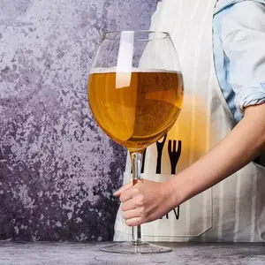 Large capacity wine glasses giant glass goblet 3200ml oversized hero glass beer mug supplier