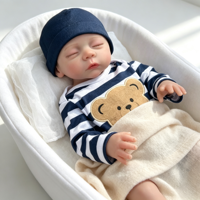 Poupée Bébé Reborn Réaliste en Vinyle pour Jeu Aquatique, 18 Pouces, Douce et Apaisante, Compagnon Idéal pour la Formation de Doulas et les Soins aux Nouveau-nés, Cadeau