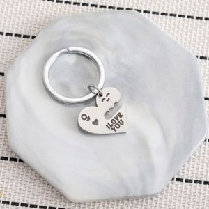 Nuevo Llavero Minimalista Dorado y Plateado, un Par de Llaveros, Regalo de San Valentín, Amor de Pareja, Llaves de Acero Inoxidable - Product Image 5