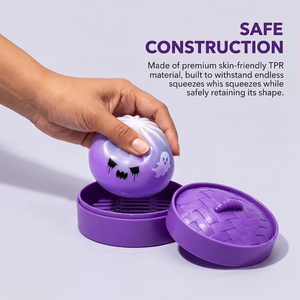 Juguete de Halloween: Fantasma Morado de Plástico, Squishy de Levantamiento Lento, con Purpurina Brillante, Antiestrés, Suave para Apretar, en Forma de Dumpling, Regalo Festivo - Product Image 4