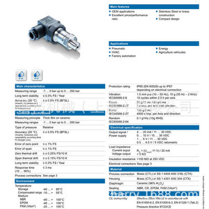 Transmetteur de pression électronique Baumer CTX CTL 6600Bar IP67 Capteur hydraulique pneumatique - Product Image 3