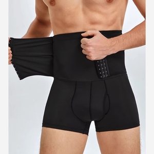 Pantalones de Compresión Fuerte para Hombre, Almohadillas de Cadera Desmontables, Entrepierna Abierta con Hebilla, Cintura Alta, Calzoncillos Tipo <span class=keywords><strong>Boxer</strong></span>, Pantalones Moldeadores de Cuerpo para Hombre - Product Image 1