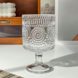 Short Foot Sun Flower Design Durable Glass Drinkware for Coffee Cold Brew Ice Latte Household Water Juice - Product Image 5
