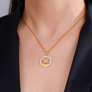 <span class=keywords><strong>Collana</strong></span> con <span class=keywords><strong>Ciondolo</strong></span> <span class=keywords><strong>Cavallo</strong></span> in Corsa Myshape, in Acciaio Inossidabile con Strass, Girocollo per Amanti dei Cavalli, Gioielli Natalizi - Product Image 3