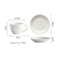 Ensemble tasse et soucoupe à café expresso en céramique avec logo personnalisé pour café restaurant