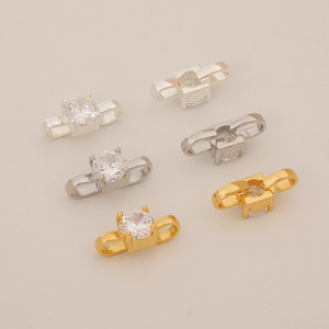 18K mạ vàng móc Trắng Zircon Clasp cho vòng cổ ngọc trai làm 25 cái/túi - Product Image 1