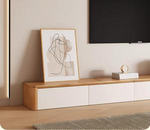 Meuble TV <span class=keywords><strong>mural</strong></span> flottant en bois massif modulaire écologique pour <span class=keywords><strong>projecteur</strong></span> laser TV, design moderne et luxueux pour home cinéma - Product Image 6