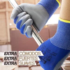 EXBRIECO Profession elle Arbeits handschuhe Konstruktion Abrieb mechanik CAT <span class=keywords><strong>2</strong></span> Mehrzweck schutz Nylon Polyurethan beständig - Product Image 3