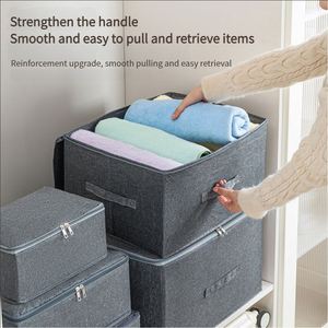 Nouvelle boîte de rangement pour vêtements OEM, panier organisateur de garde-robe domestique en tissu cationique avec couvercle - Product Image 5
