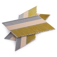 Clous en bande de papier lisses et plats en acier Bluekin 3x120, 30-34 degrés, pour charpente, calibre 3, zingués jaune-chromate, pour bricolage