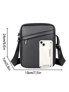 Outdoor Business Waterproof Custom Zipper Crossbody Messenger <b>Bags</b> Vintage <b>Small</b> Pu Leather Messenger <b>Bag</b> for Men - Product Image 1