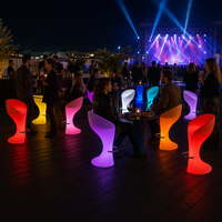 Tabouret de bar moderne à LED, en PE rotomoulé, avec éclairage RGB, chaise de bar lumineuse, étanche IP65, pour bar, club, hôtel, événement, fête
