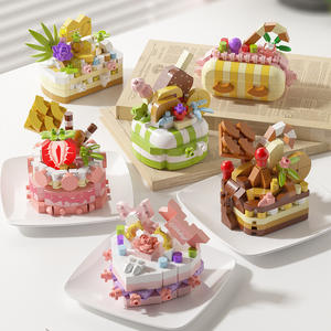 Juego de Bloques de Construcción de Pastel de Cumpleaños, Bloques de Comida Deliciosa, Modelo de Pastel de Postre <span class=keywords><strong>para</strong></span> Armar, Juguetes Creativos de Bricolaje <span class=keywords><strong>para</strong></span> Niños - Product Image 1