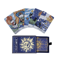 Cartes holographiques professionnelles à bord argenté, pont de Tarot, impression personnalisée avec boîte à tiroirs, nouveauté