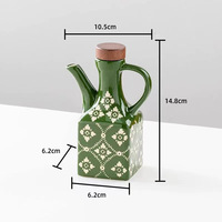 Pot à huile en céramique isolé de style américain, bouteille à huile, bouteille à piment, pot à sauce soja et à vinaigre pour la cuisine domestique
