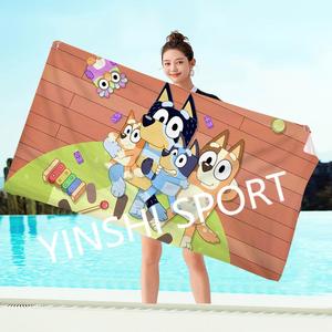 Fabricantes Odm Custom blueys Impreso <span class=keywords><strong>Toalla</strong></span> de playa de microfibra <span class=keywords><strong>Toalla</strong></span> de playa de baño personalizada de secado rápido grande con logotipo - Product Image 3