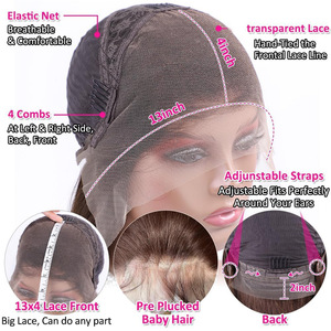 40 pulgadas más largo 13x6 cuerpo <span class=keywords><strong>onda</strong></span> transparente HD 360 encaje Frontal brasileño prearrancado cuerpo largo encaje completo pelucas de cabello humano - Product Image 5