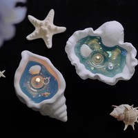 Handgemachte Muschel geformte Gips Glas Soja Wachs Ornament Conch Jelly Duft kerze für Hochzeiten Geburtstage Blumen Valentinstag