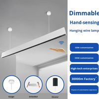 Lumière de bande LED, lustre en aluminium en forme de barre pour hôtel, lumière de grille, à intensité variable, CRI élevé 90