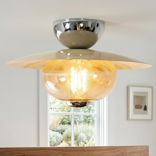 Medieval Style Home Ceiling Lamp Indoor Glass Chandelier for Corridor Entrance Living Room