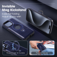 Étuis de téléphone portable personnalisés en gros étui de téléphone à armure magnétique en cuir véritable de luxe avec porte-anneau pour IPhones 16 15 Pro Max