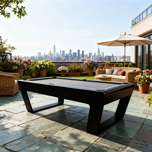 JuLai 9ft Solid Wood Slate <strong>Pool</strong> Billiard <strong>Table</strong> Real Leather Pockets Durable Construction 3-Year Warranty China Origin <strong>Brunswick</strong> - Product Image 1