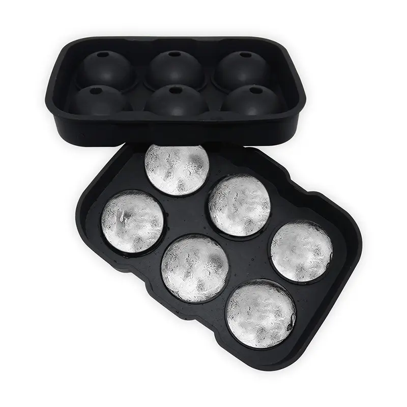 Food Grade Gepersonaliseerde 6 Gaten Ice Ball Mold Silicone Ice Ball Maker Voor Whiskey