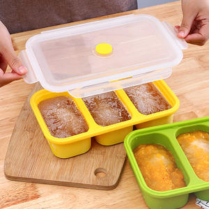 مخصص سيليكون مستطيلي 3 لجزء كوب واحد يجمد مرق أو صلصة قالب حساء صينية مكعبات ثلج - Product Image 5