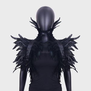 Disfraz de Halloween de Maléfica 4 en <span class=keywords><strong>1</strong></span>: Set de Cosplay con Cuernos, Capa de Plumas, Guantes y Falda de Tul para Fiesta de Brujas - Venta al por Mayor - Product Image 5