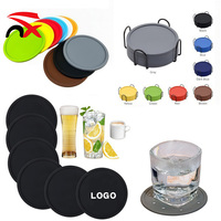 Vente flash - Sous-verres ronds en silicone de qualité alimentaire, antidérapants, isolants thermiquement, pour tasses à thé, tasses à café, idéaux pour les cadeaux