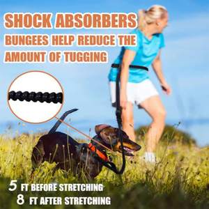 Correa para perro manos libres, correa para perro con asa acolchada doble fuerte de 6 pies con hebilla para cinturón de seguridad de coche - Product Image 5