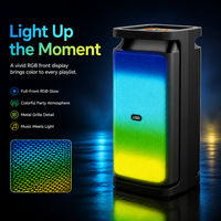 Speaker Portabel HANSUO HS-TD04A4-D Dual 4 Inch dengan Tweeter Terintegrasi, Pegangan Jinjing, Pemutar Musik Nirkabel, dan Lampu RGB