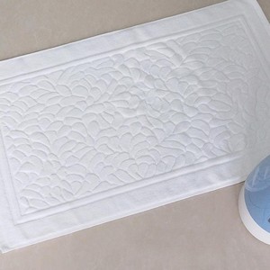Tapis de sol en coton pur absorbant et épaissi 50x80cm, avec support en fibre de polyester antidérapant, tissé jacquard coloré, impression de logo, pour hôtel - Product Image 1