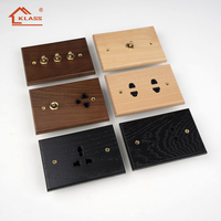Enchufe de Pared de Madera de Nogal Estándar Estadounidense KD5, Interruptor de Palanca de Latón, Estilo Retro, Tomacorriente Eléctrico de 16 A con 2 Puertos USB, 220-250 V
