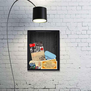 Caja de sombra de madera negra, vitrina de 10X8, escaparate para tapas de botellas, talones de billetes de avión, cajas de almacenamiento de recuerdos - Product Image 3