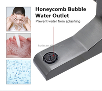 Robinet de lavabo numérique intelligent en acier inoxydable au design moderne, personnalisable, à double commande eau chaude et froide pour salle de bain domestique
