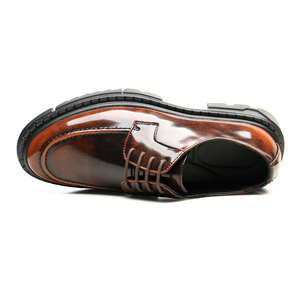 Zapatos de vestir para hombre, tallas 38-48, para otoño, con suela de plataforma, punta redonda, cómodos, con cordones, modelo WZ25 - Product Image 3