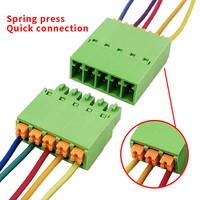 Vente directe usine et prix bas – Bloc de bornes mâle-femelle à ressort encastrable à profil bas 3,81 mm en PA66 vert pour connexion en ligne