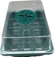 Plateau de semis transparent à 12 cellules, boîte de pépinière en plastique avec couvercle en dôme pour semis, boutures et propagation végétative