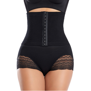Tummy Control Firm <b>Panties</b> Shapewear Waist Cincher Women <b>Girdle</b> Butt Lifter Body Shaper 3D Embroidery Broadcloth Seamless - Product Image 1