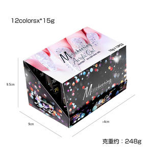 12 couleurs Gel d'extension d'ongle acrylique paillettes paillettes construction rapide Poly Gel d'ongle pour doigt prolonger <span class=keywords><strong>manucure</strong></span> outil d'extension - Product Image 6