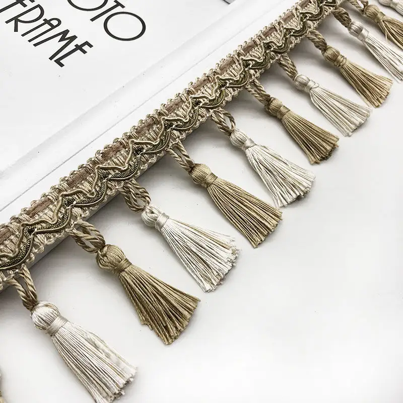 Wholesale tassel 2022 beaded fringe trim And Fringe For Curtains And Carpets decorative ready made tassels