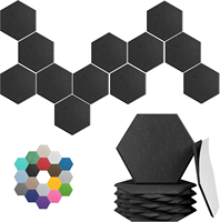 Paneles Acústicos Hexagonales Autoadhesivos de Poliéster, Fieltro PET, Alta Eficacia en la Absorción de Sonido, Reducción de Ruido, para Almacenes y Exteriores
