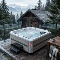Spa extérieur en acrylique avec 60 jets, contrôle Balboa, Bluetooth, ozone, jacuzzi, livraison directe d'usine pour projets hôteliers et villas