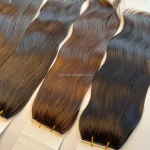 perruque humain hair feather hair extension supplier 100% human hand woven weft often used in Israel feather weft hair